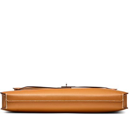 Kelly Depeches 36 Briefcase Gold Epsom horizontal FR trendy frosted leather casual bag
