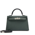 Kelly 20 II Vert Amande and Black Epsom Mini Palladium Hardware