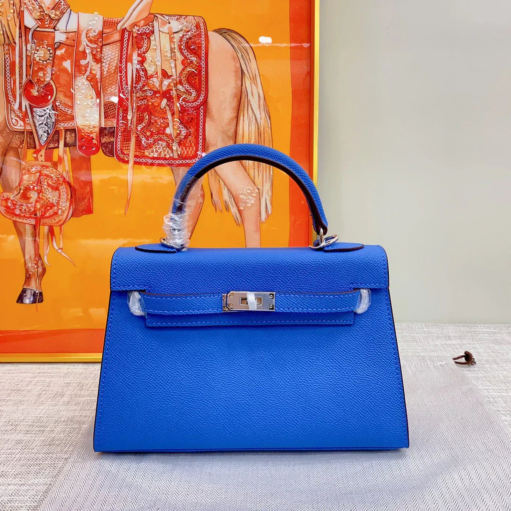 Kelly 2nd-Generation Epsom Blue Royal Palladium Hardware