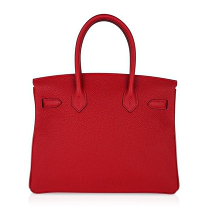 Birkin 30 Bag Lipstick Rouge Vif Togo Leather with Gold Hardware