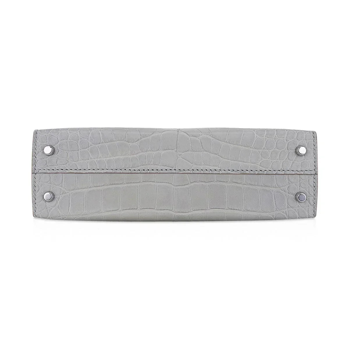 Limited Edition Mini Kelly 20 Sellier Matte Gris Perle Alligator Bag Palladium Hardware