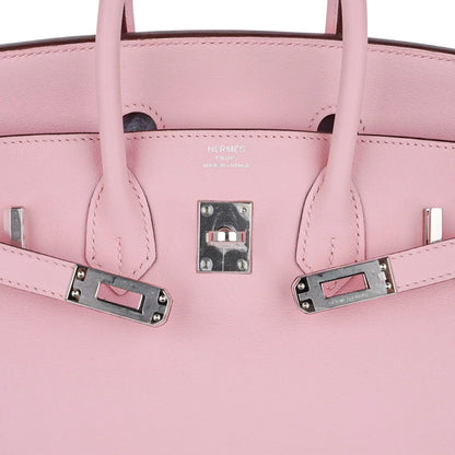 Birkin 25 Bag Rose Sakura Palladium Hardware Rare