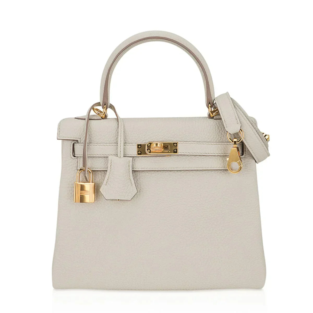 Kelly 25 Retourne Bag Beton Togo Leather with Gold Hardware