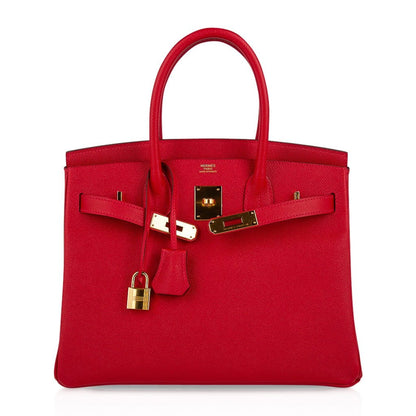 Birkin 30 Bag Rouge Casaque Gold Hardware Epsom Leather