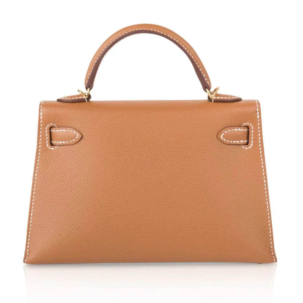 Mini Kelly 20 Bag Sellier Gold Epsom Leather with Gold Hardware