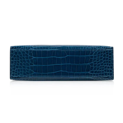 Kelly Pochette Mykonos Alligator Gold Hardware