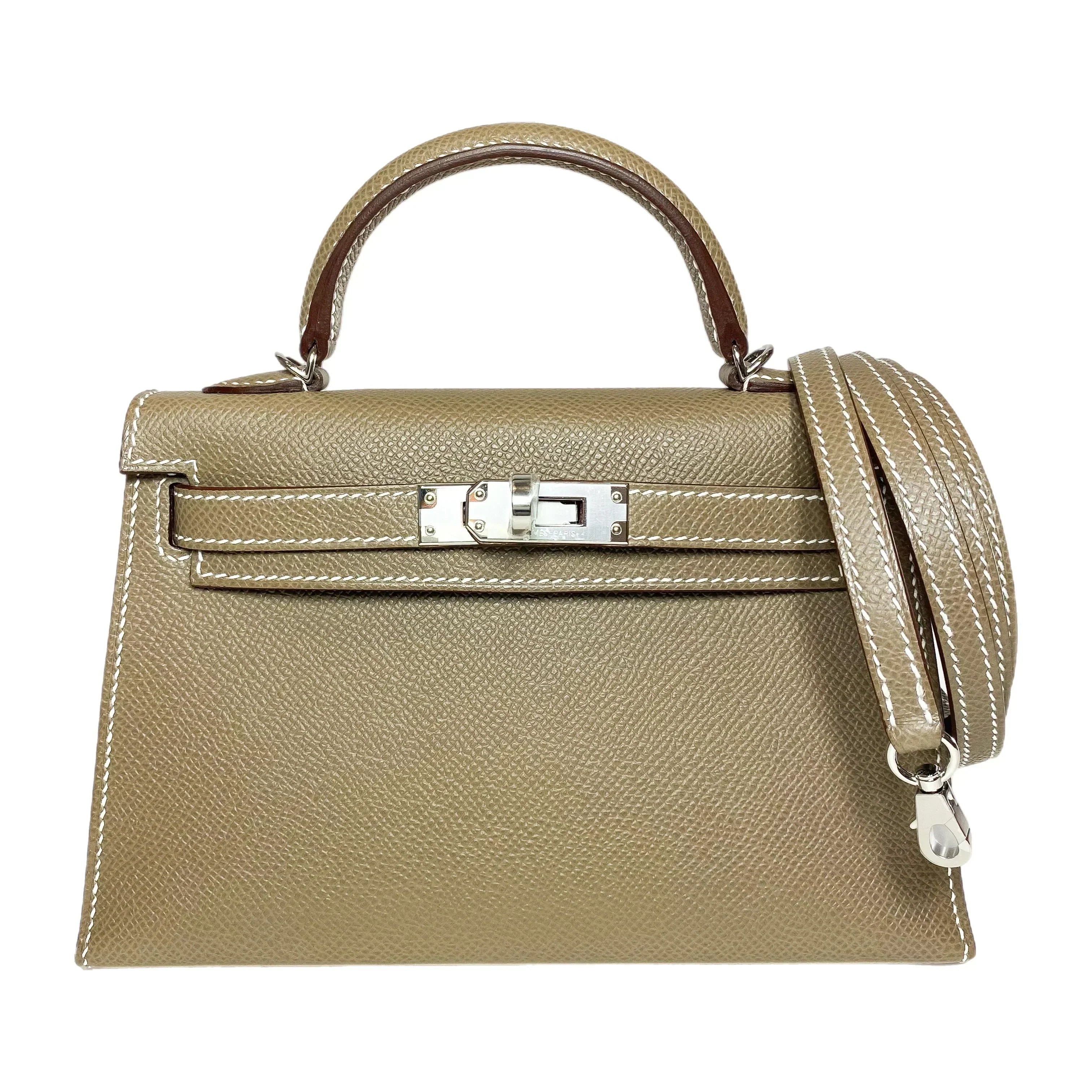 Kelly Sellier Craie and Trench Epsom Brushed Palladium Hardware