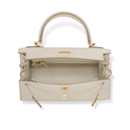Kelly With Beton Ostrich Sellier Gold Harrdware