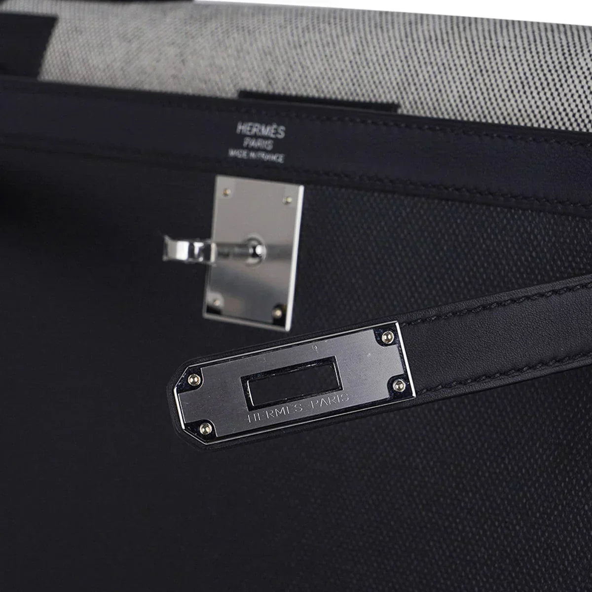 Kelly 32 Sellier Bag Toile H Berline & Plume Swift Leather with Palladium Hardware