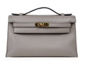 Kelly Pochette Gris Asphalte Swift Gold Hardware
