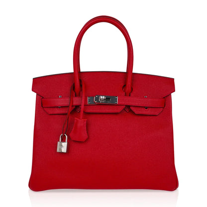 Birkin 30 Bag Rouge Casaque Epsom Leather with Palladium Hardware