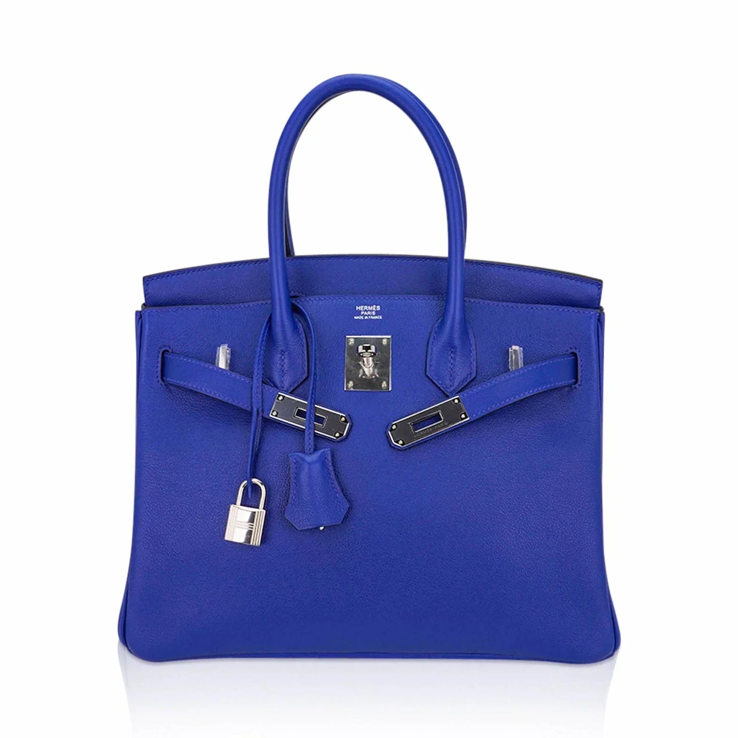 Birkin 30 Bag Blue Electric Novillo Leather with Palladium Hardware