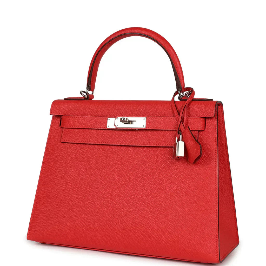 Kelly Sellier Rouge Tomate Epsom Palladium Hardware