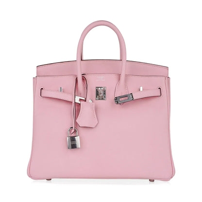 Birkin 25 Bag Rose Sakura Palladium Hardware Rare