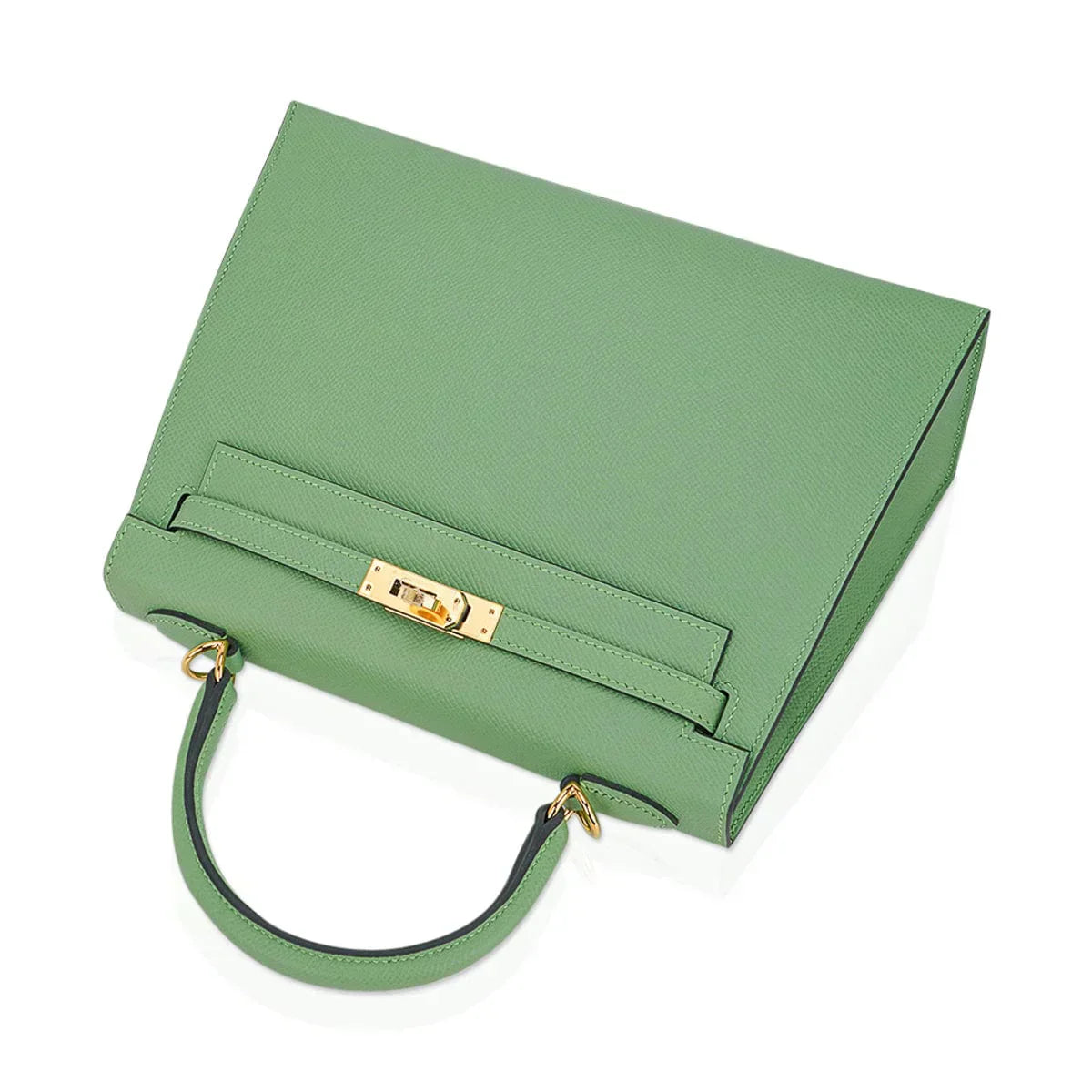 Kelly 25 Sellier Bag Vert Criquet Epsom Leather with Gold Hardware