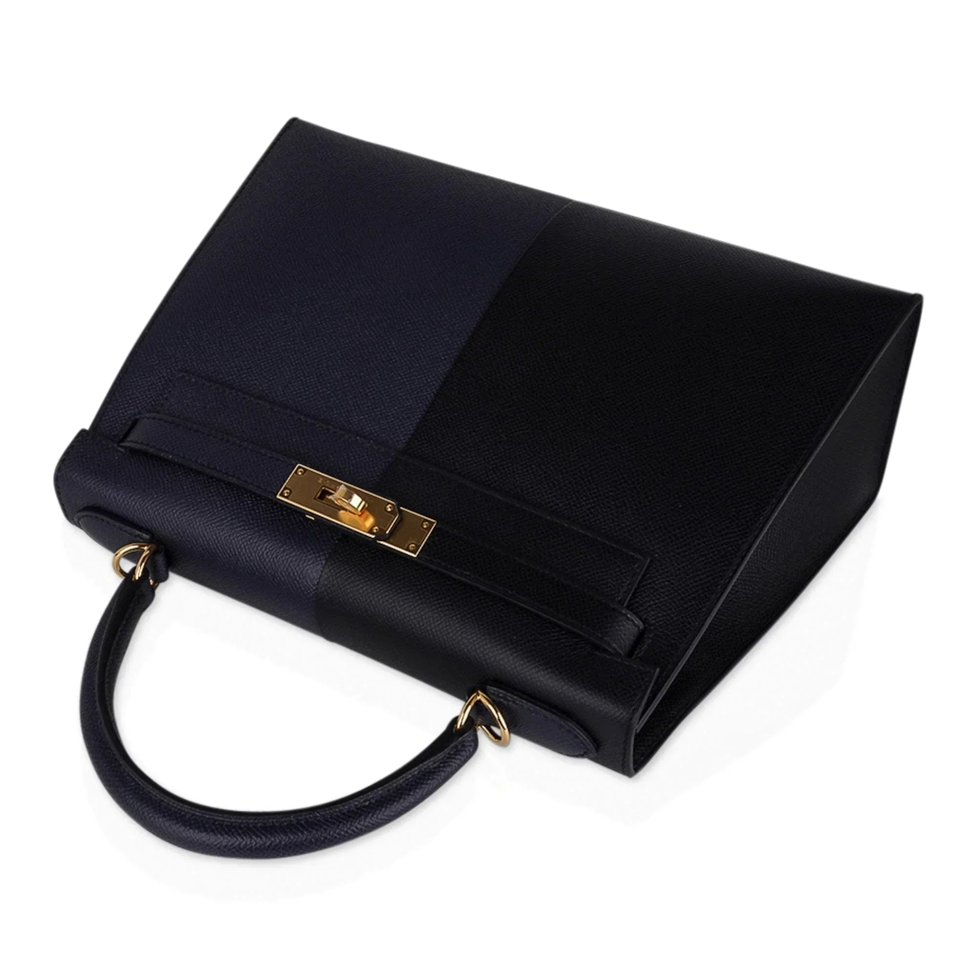Kelly Casaque 28 Bag Black / Bleu Indigo Sellier Limited Edition