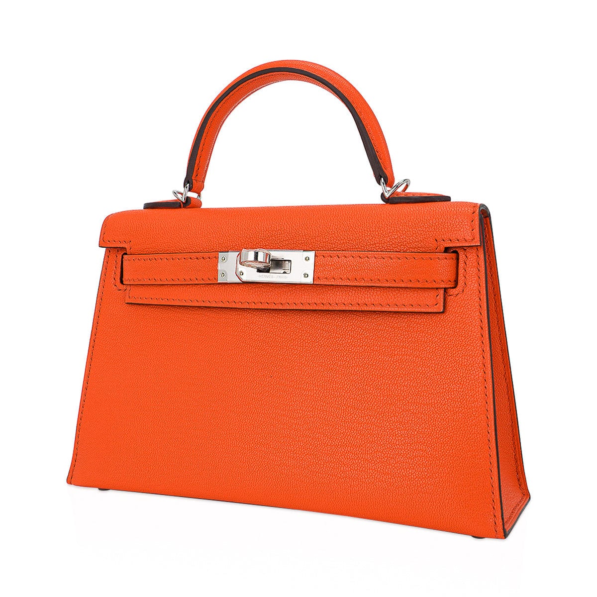 Verso Mini Kelly 20 Sellier Bag Feu & Terre Battue Chevre Leather with Palladium Hardware