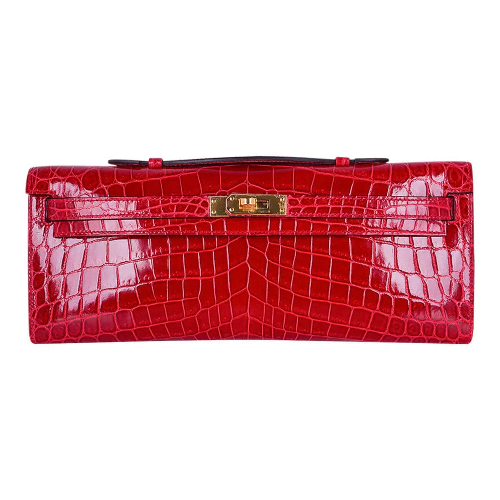 Kelly Cut Bag Braise Niloticus Crocodile with Gold Hardware