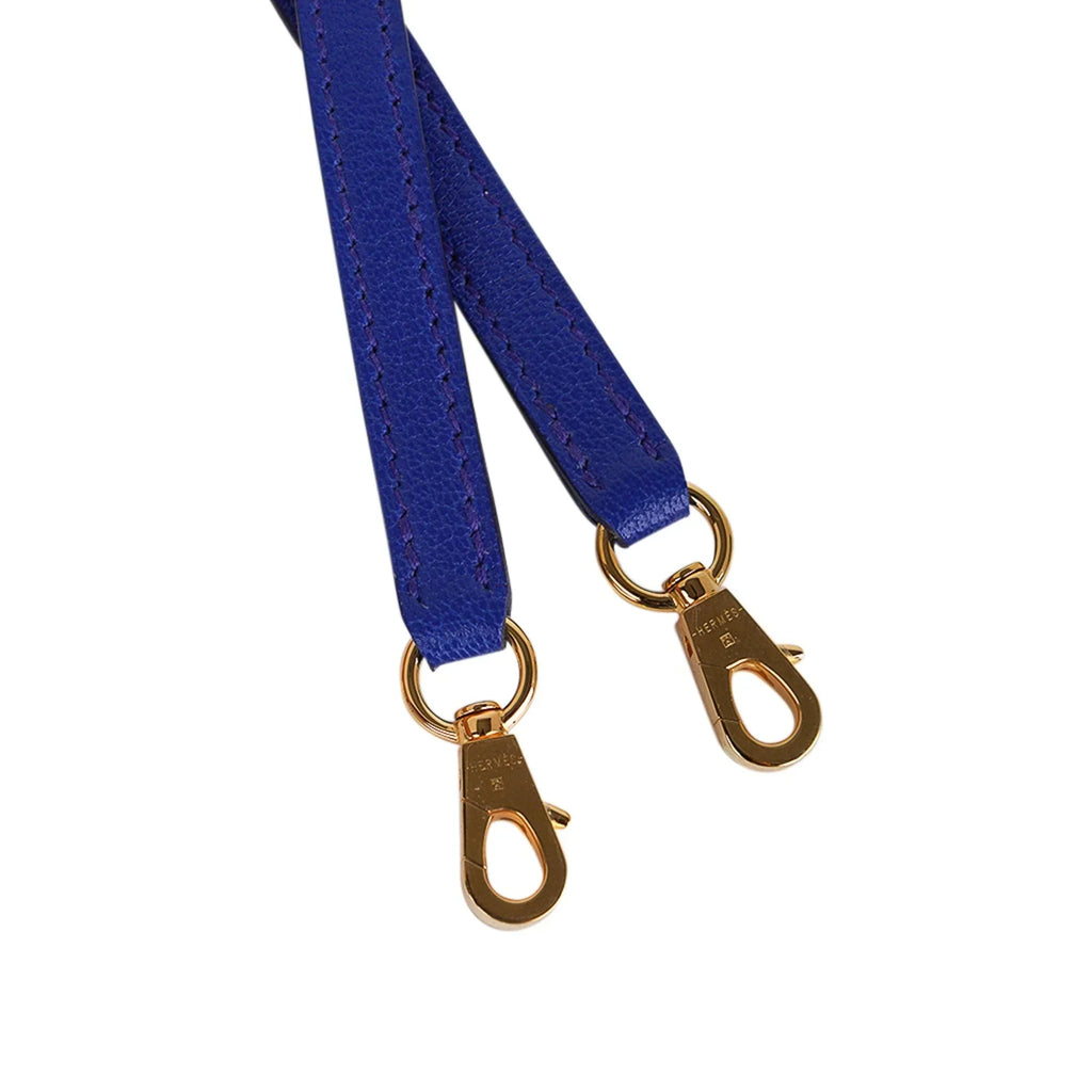Kelly 20 Mini Sellier Bag Blue de Royal Chevre Leather Gold Hardware