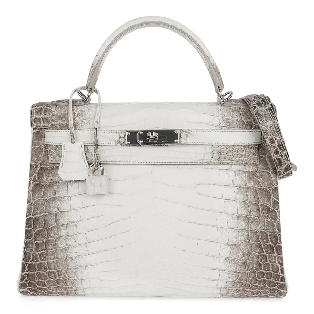 Limited Edition Kelly 32 Bag Himalaya Crocodile with Palladium Hardware
