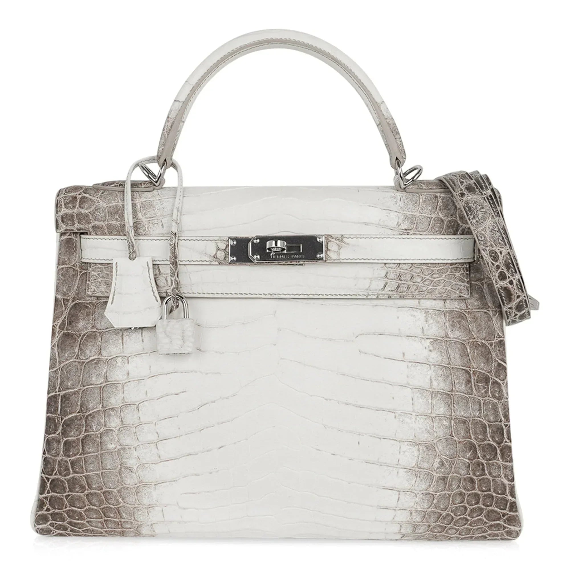 Limited Edition Kelly 32 Bag Himalaya Crocodile with Palladium Hardware