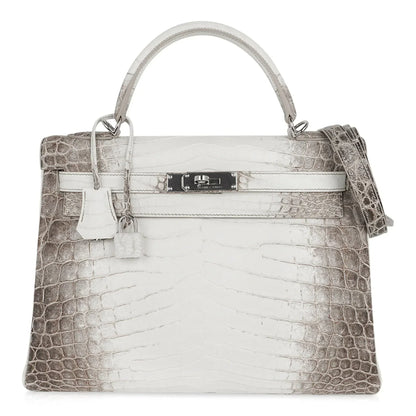 Limited Edition Kelly 32 Bag Himalaya Crocodile with Palladium Hardware