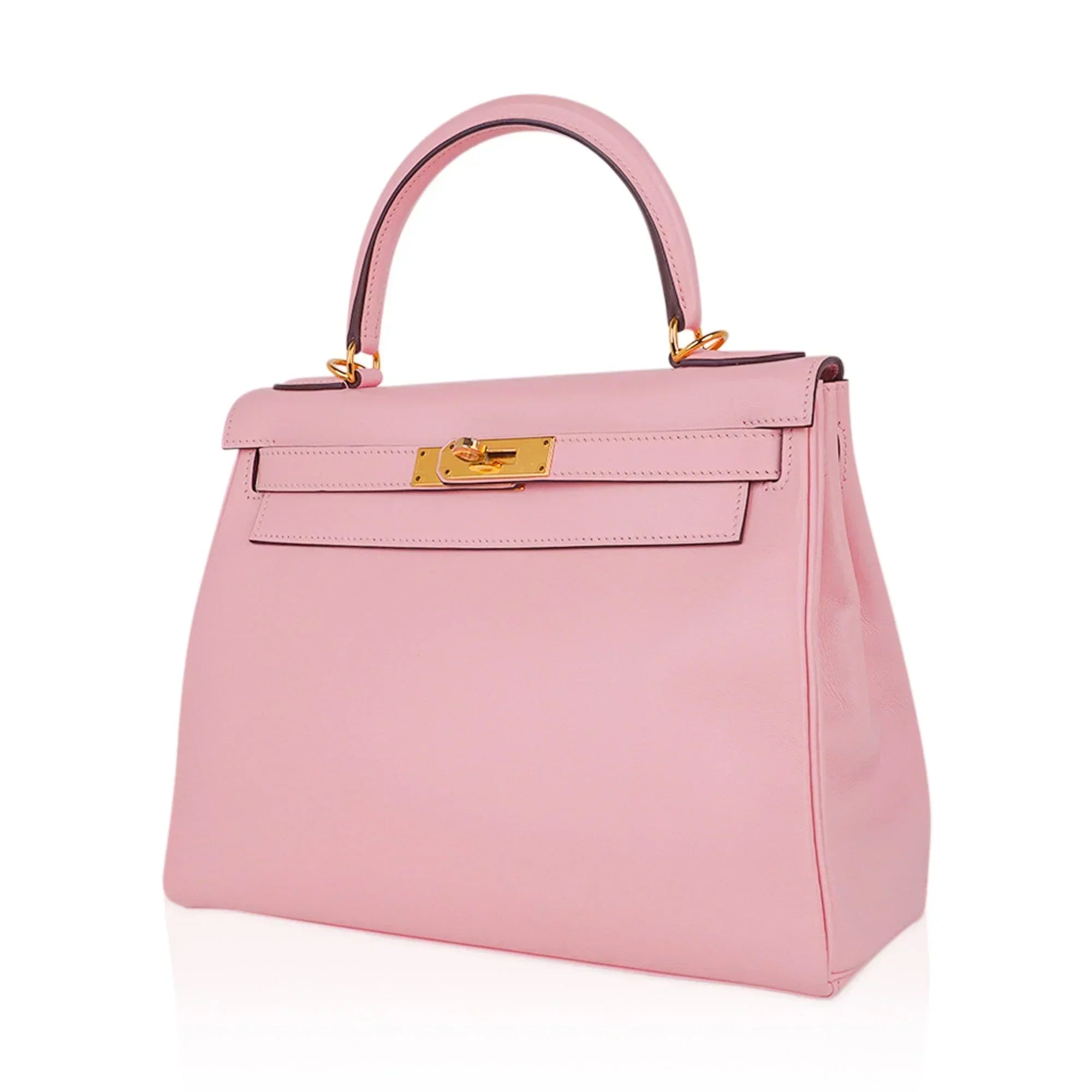 Kelly 28 Bag Rose Sakura Gold Hardware Swift Leather