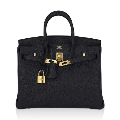 Birkin 25 Bag Black Togo Leather with Gold Hardware