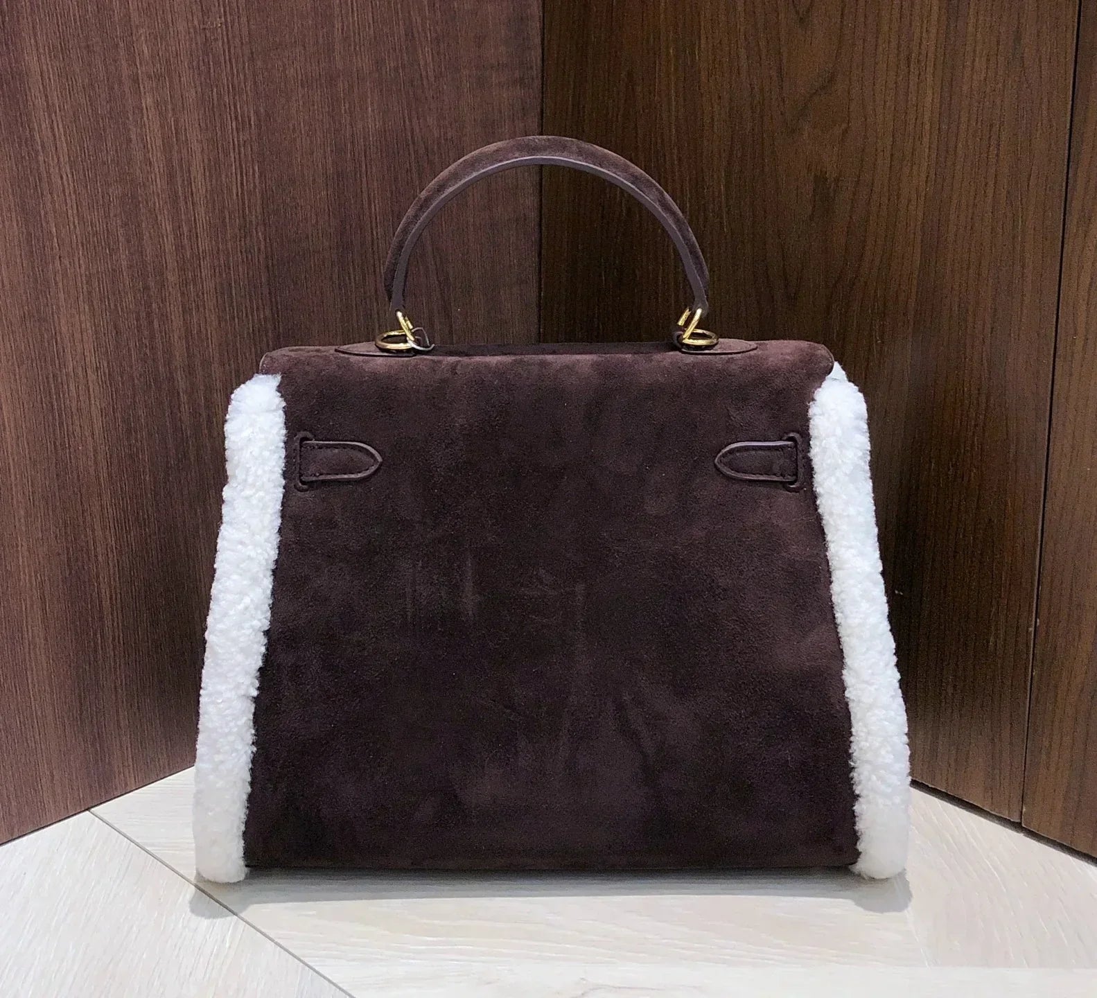 Kelly Shearling and Ebene Barenia Palladium Hardware