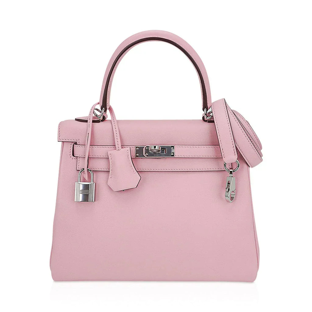 Kelly 25 Bag Rose Sakura Swift Leather with Palladium Hardware