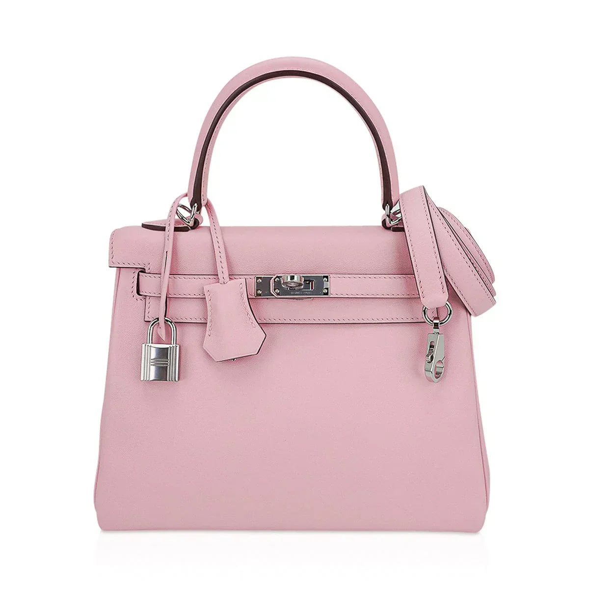 Kelly 25 Bag Rose Sakura Swift Leather with Palladium Hardware
