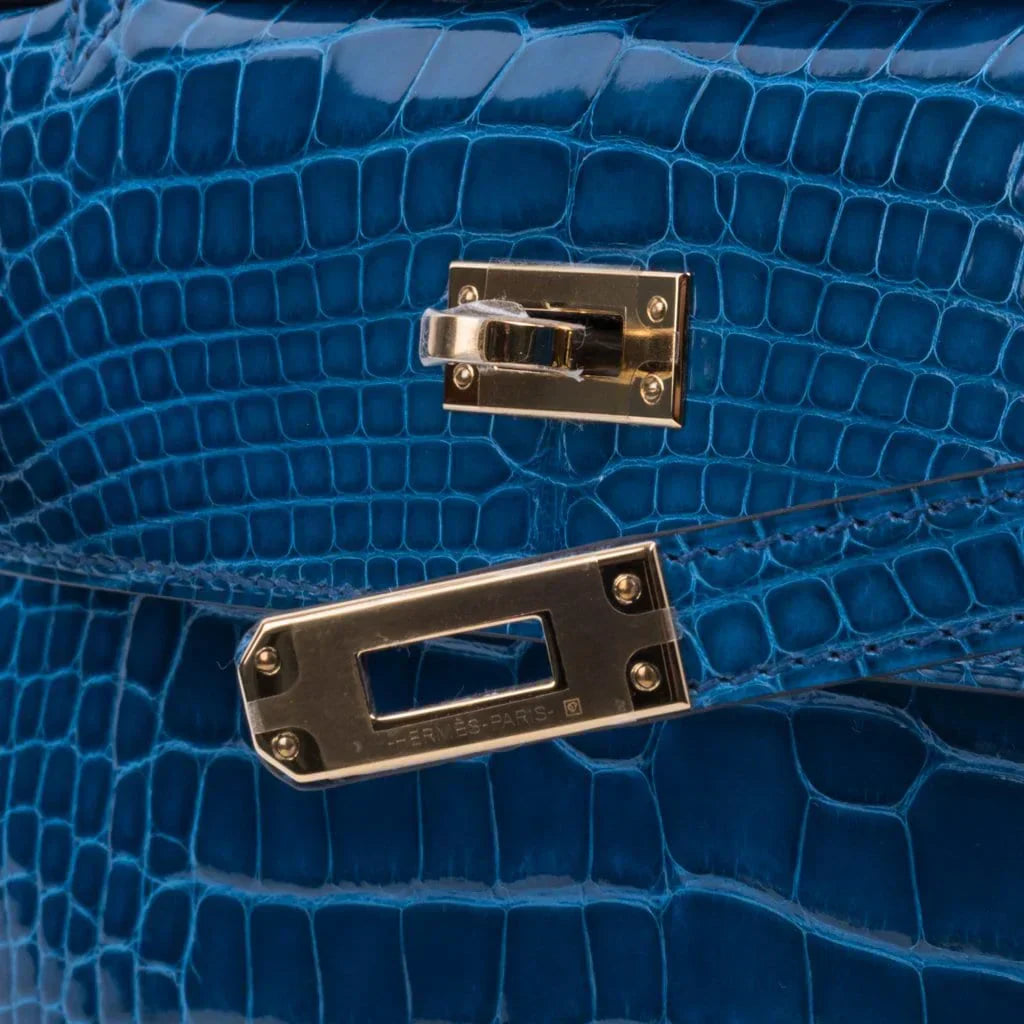 Kelly Pochette Mykonos Alligator Gold Hardware