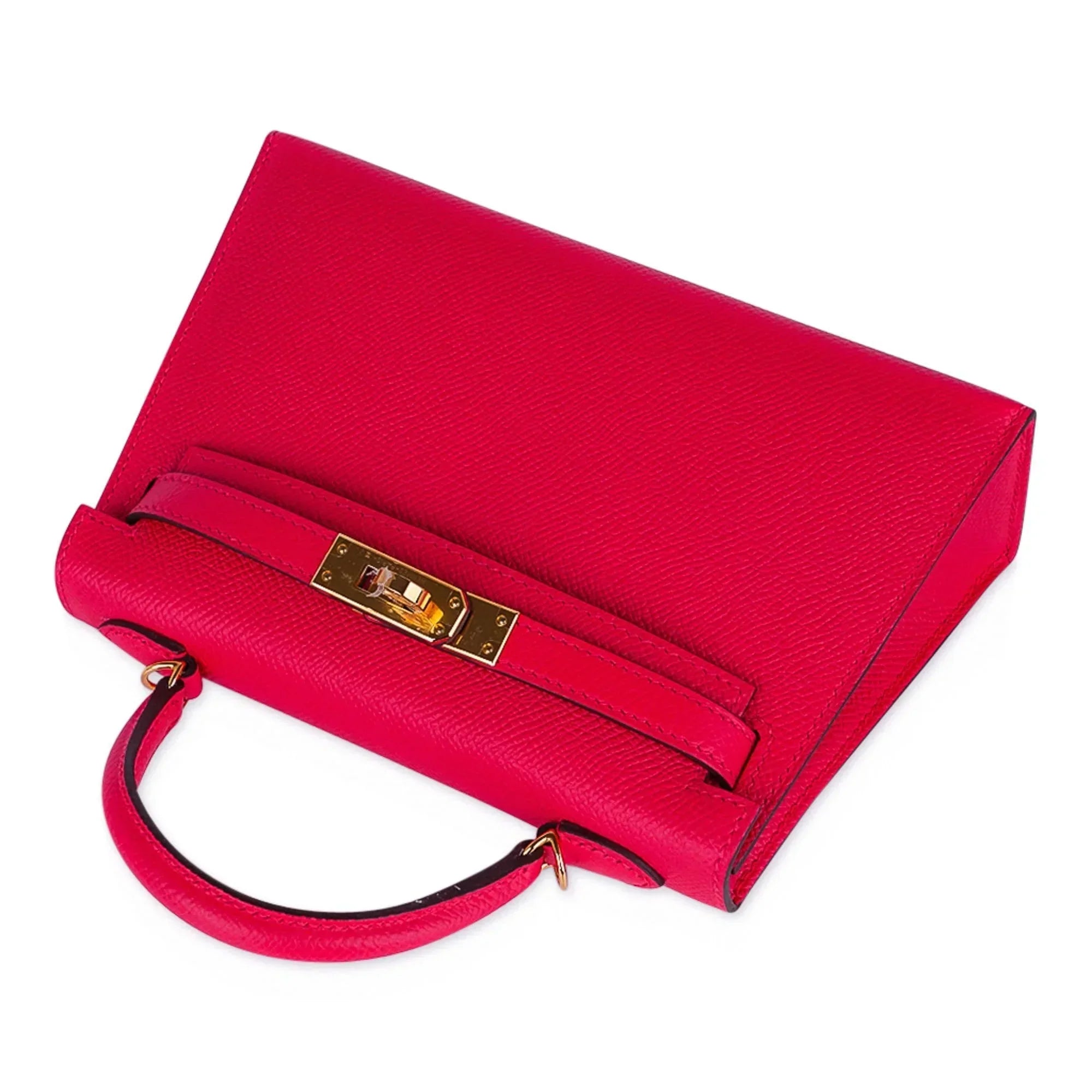 Kelly 20 Mini Sellier Bag Rose Extreme Epsom Gold Hardware New w/Box