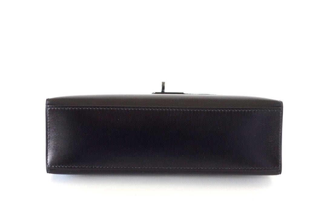 Kelly Pochette Clutch Bag Limited Edition So Black Box Leather Very Rare