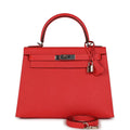 Kelly Sellier Rouge Tomate Epsom Palladium Hardware