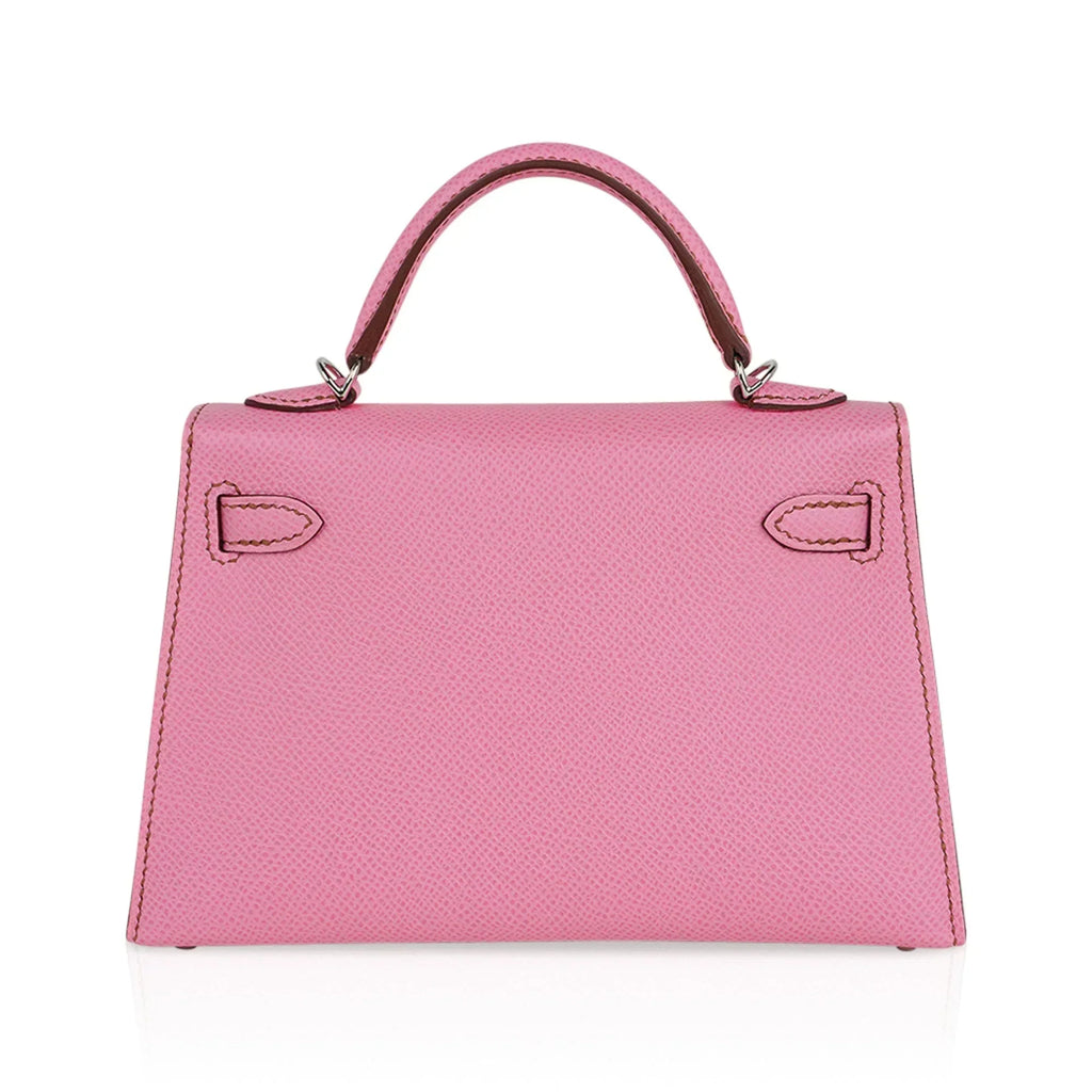 Mini Kelly 20 Sellier Bag in 5P Pink Bubblegum Epsom Leather with Palladium Hardware