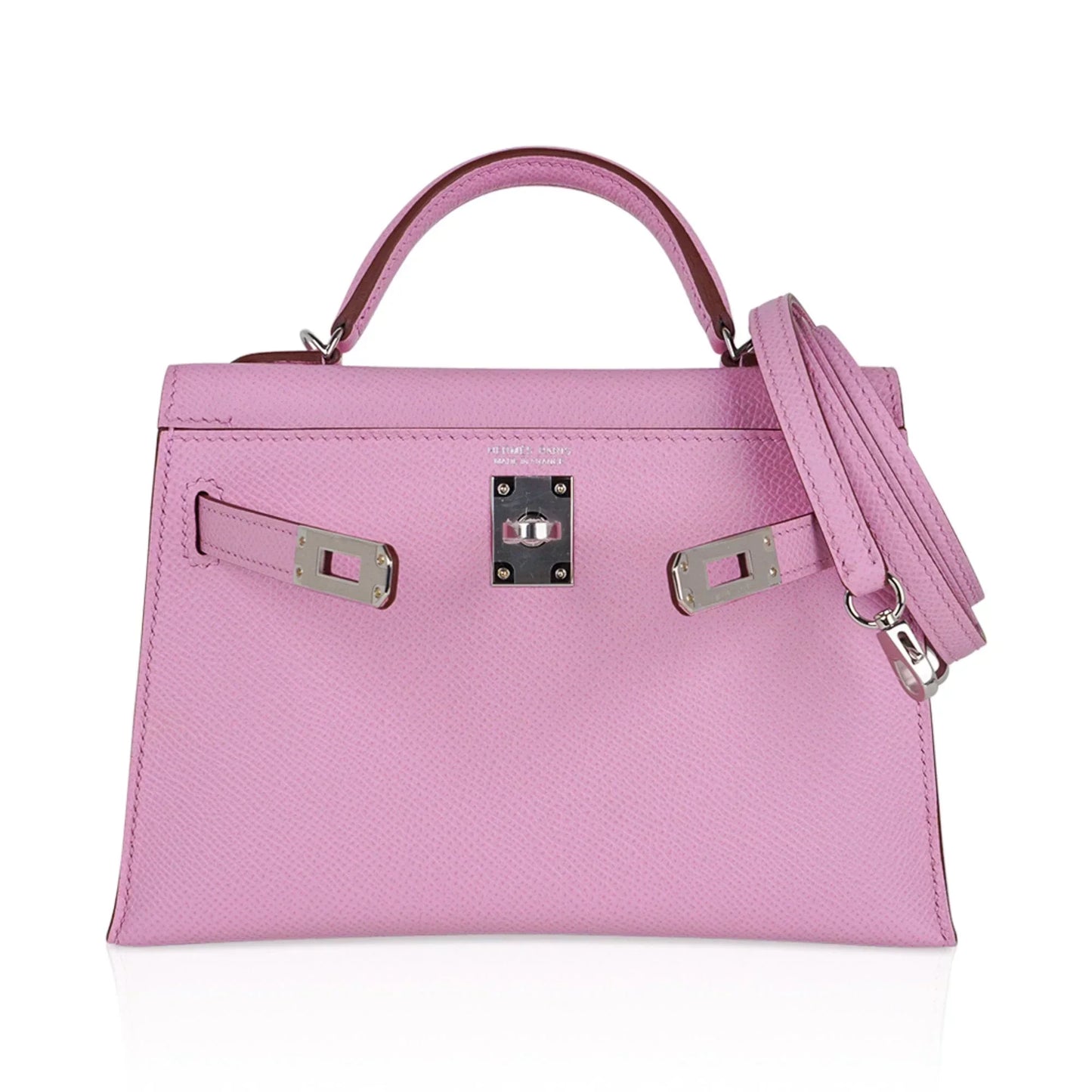 Mini Kelly 20 Bag Sellier Mauve Sylvestre Epsom with Palladium Hardware