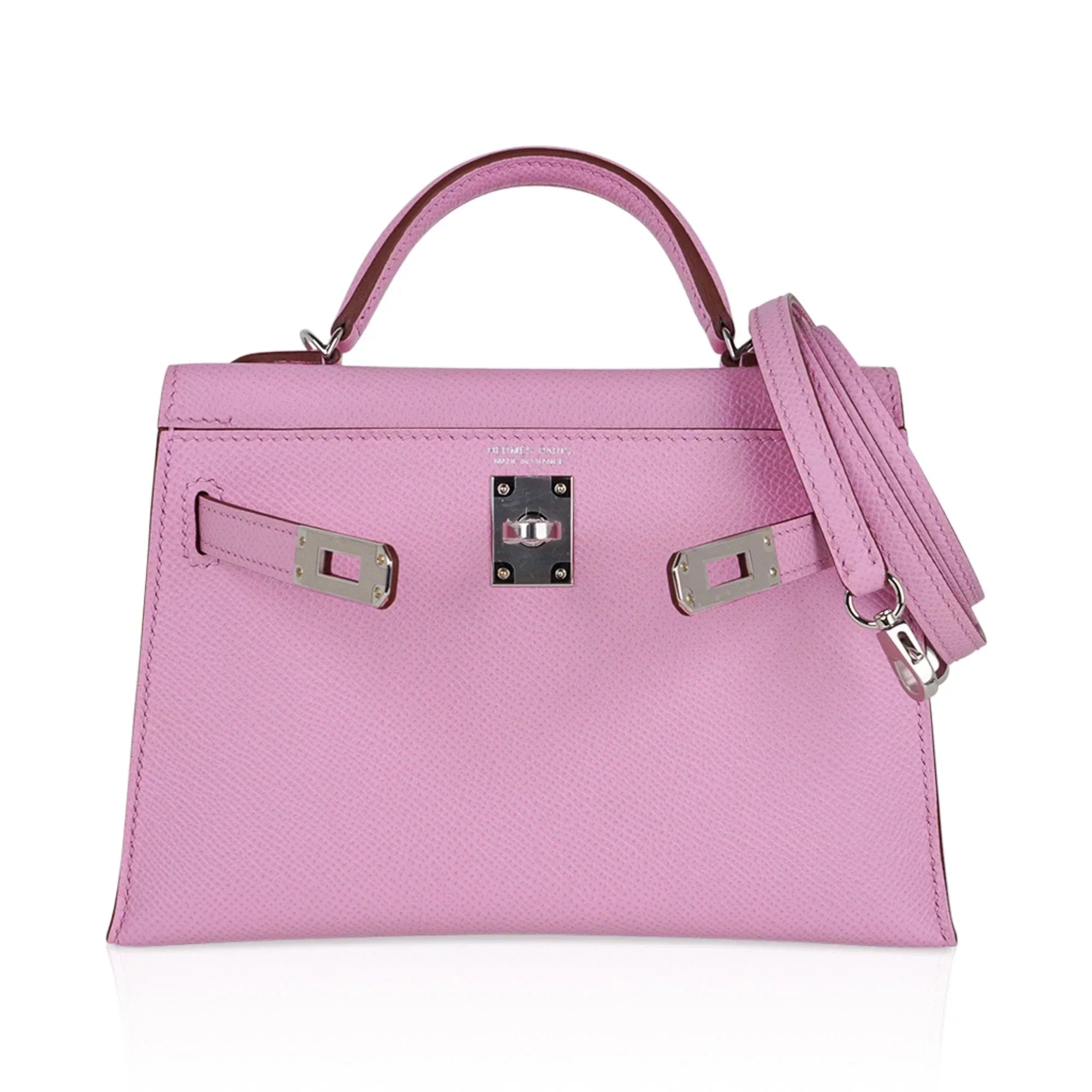 Mini Kelly 20 Bag Sellier Mauve Sylvestre Epsom with Palladium Hardware