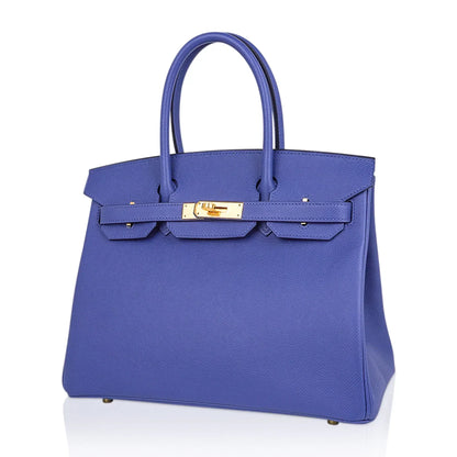 Birkin 30 Bag Blue Brighton Epsom Leather with Gold Hardware