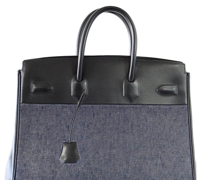Birkin 35 Bag Rare Limited Edition Denim Shadow