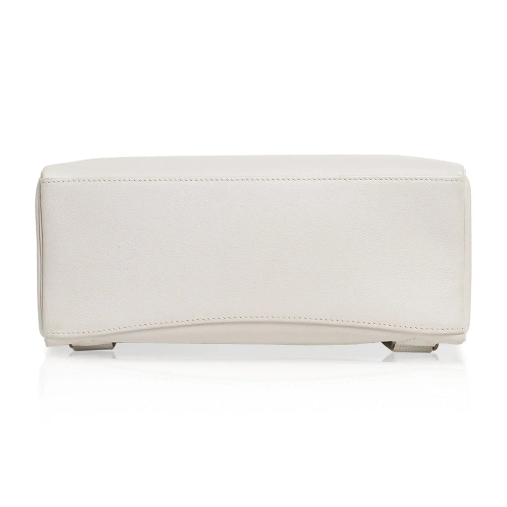 Kelly Ado 28 Bag White Evergrain Palladium Hardware