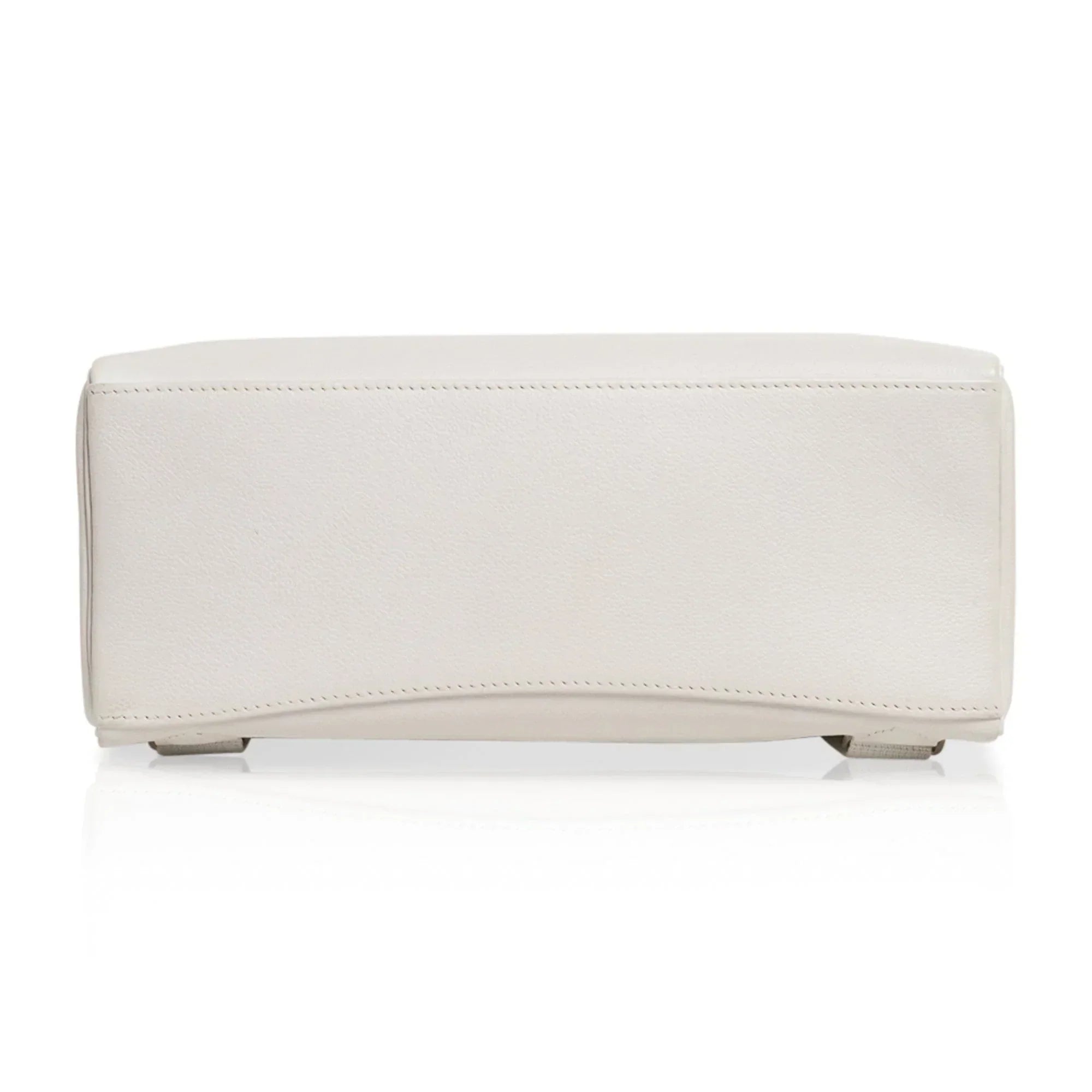 Kelly Ado 28 Bag White Evergrain Palladium Hardware