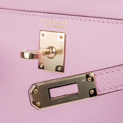 Kelly 20 Mini Sellier Bag Mauve Sylvestre Epsom Permabrass Hardware