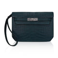 Kelly Depeches 25 Pouch Vert Rousseau Matte Alligator Palladium Hardware