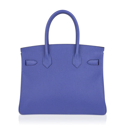 Birkin 30 Bag Blue Brighton Epsom Leather with Gold Hardware