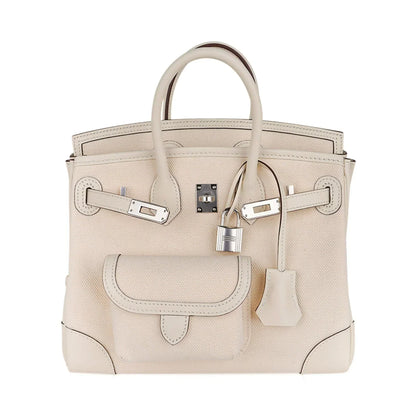 Birkin 25 Cargo Nata Toile Goeland Bag Swift Leather Trim Limited Edition