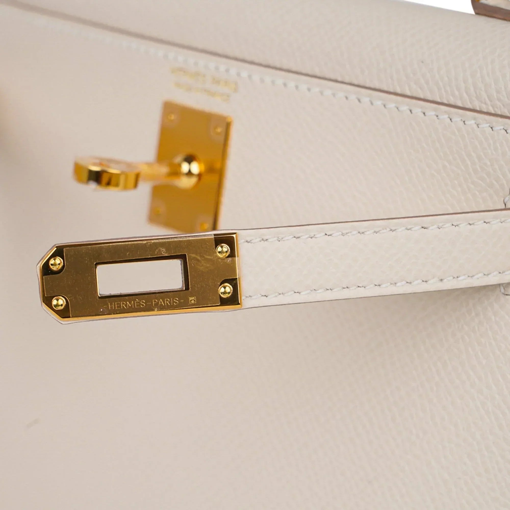 Kelly 20 Mini Sellier Bag Craie Epsom Leather Gold Hardware New w/Box