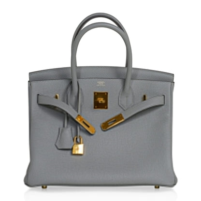 Birkin 30 Bag Gris Mouette Gold Hardware Togo Leather