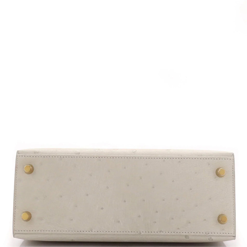 Kelly II Sellier Mini Beton Ostrich Gold Hardware