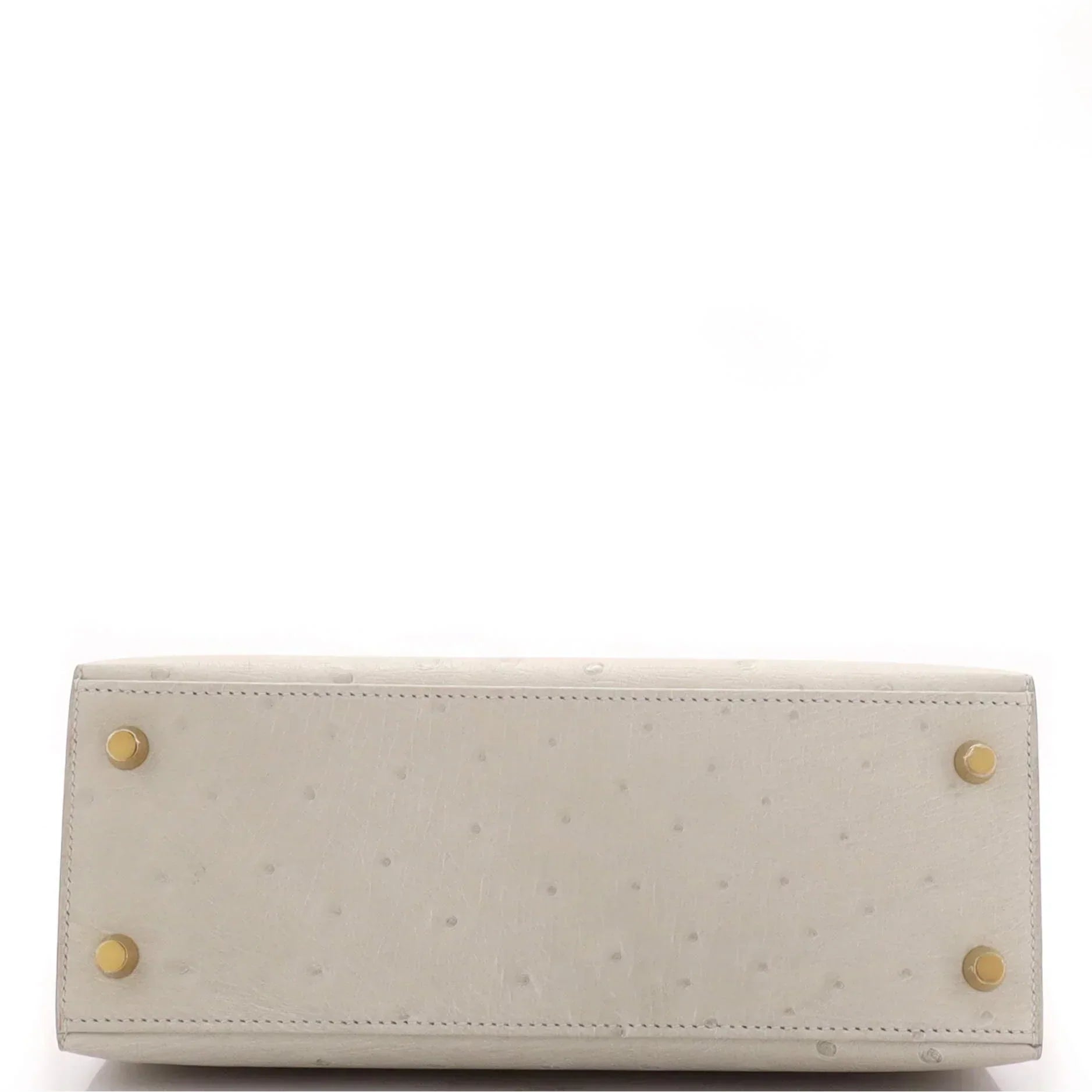 Kelly II Sellier Mini Beton Ostrich Gold Hardware